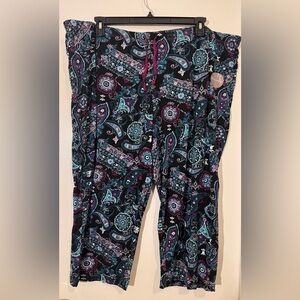 Secret Treasures Paisley Sleepwear Pants - Black and Gray